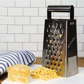 img 2 attached to 🧀 RSVP Endurance 9.25" Stainless Steel Box Grater - Ideal for Grating Cheese, Vegetables, and Herbs - Four-Sided Grating Surfaces - Ergonomic Handle for Easy Grip - Dishwasher Safe