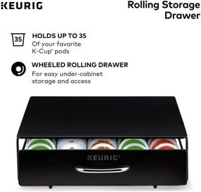 img 2 attached to ☕️ Keurig Under Brewer Storage Drawer - Coffee Pod Organizer, Accommodates Up to 35 Keurig K-Cup Pods, Black