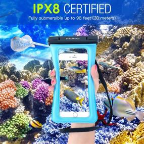 img 2 attached to 📱 MoKo Floating Waterproof Phone Pouch Holder, Floatable Phone Case Dry Bag with Lanyard Armband for iPhone 13/13 Pro Max, iPhone 12/12 Pro Max, iPhone 11 Pro, iPhone Xr, iPhone Xs Max, iPhone 8/7, Samsung S21, Samsung S10, Samsung S9, Samsung S8