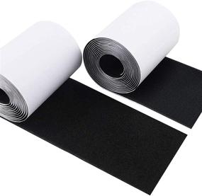 img 4 attached to 🔗 Versatile, Self-Adhesive Hook and Loop Tape Roll - 4 Inch Wide, 3.28 Ft Long, Black - Perfect for Classroom, Office, Home Organization