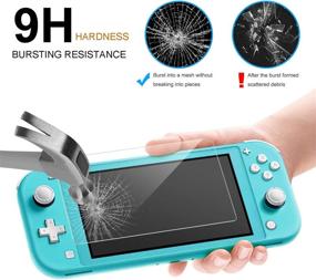 img 1 attached to 🔍 Crystal Clear Cover Case for Switch Lite: Ultra Slim PC Protective Case with Glass Screen Protector and 8 Thumb Grips Caps - Must-Have for Nintendo Switch Lite