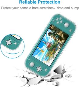 img 2 attached to 🔍 Crystal Clear Cover Case for Switch Lite: Ultra Slim PC Protective Case with Glass Screen Protector and 8 Thumb Grips Caps - Must-Have for Nintendo Switch Lite