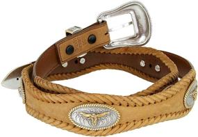 img 2 attached to Western Cowboy Matching Conchos Leather Men's Accessories in Belts