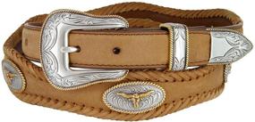 img 4 attached to Western Cowboy Matching Conchos Leather Men's Accessories in Belts