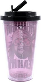 img 1 attached to 🏋️ Universal WWE Macho Man 16-Ounce Plastic Cold Cup with Flip Straw by Silver Buffalo