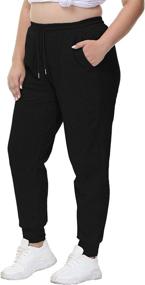 img 3 attached to 👖 Uoohal Women's Cotton Plus Size Sweatpants: Comfy Joggers for Running, Working Out, and Lounging with Pockets