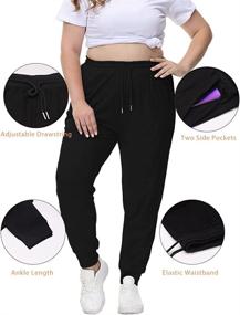 img 2 attached to 👖 Uoohal Women's Cotton Plus Size Sweatpants: Comfy Joggers for Running, Working Out, and Lounging with Pockets