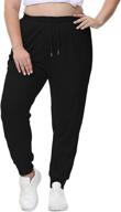 👖 uoohal women's cotton plus size sweatpants: comfy joggers for running, working out, and lounging with pockets logo