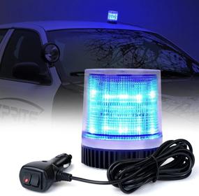 img 4 attached to 🚨 Xprite Blue 12-LED Rotating Beacon Strobe Light with Magnetic Mount - Revolving Warning Flashing Light for Caution Vehicle Fire Service, Emergency Ambulance, Volunteer Service