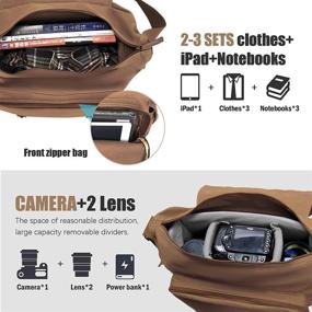 img 3 attached to 📸 Cwatcun Camera Case Canvas Shoulder Bag: Shockproof Messenger Bag for Canon Sony Nikon DSLR/SLR, With Detachable Insert Case & Tripod Holder - Brown