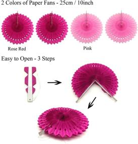 img 2 attached to 🌴 Vibrant Tropical Flamingo Party Kit: Fun Flamingo Decorations, Pom Poms, Flowers, Pineapple Banner, Fans, and Tassels for Hawaiian Summer Beach Luau Party