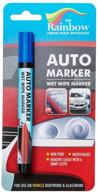 blue car paint marker pens - for all surfaces, including windows, glass, tires, and metal - suitable for cars, trucks, bicycles - water-based wet erase removable markers pen логотип