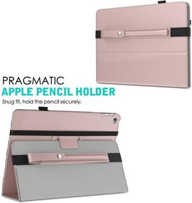 img 1 attached to 🌹 MoKo Pencil Case Holder for Apple Pencil - Rose Gold: Compatible with iPad 8th Gen 2020/7th Gen 2019/iPad mini 5th Gen 7.9", PU Leather Sleeve with Elastic Band