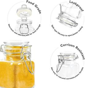 img 2 attached to 🐙 12 Pack Glass Octopus 3oz Spice Jars with Airtight Sealed Lids - Small Glass Mason Jars for Spices, Seasonings - Clear Mini Jars with Leakproof Rubber Gasket. Includes Free Labels, Pens, Brush (100ML)