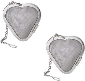 img 4 attached to ☕️ Premium Stainless Steel Heart Shaped Tea Infuser Ball Set - 2-Pack, Fine Mesh Strainer for Loose Leaf Tea, by TBWHL