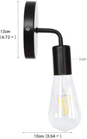 img 2 attached to 🔦 2-Pack LEDGM Vintage Iron Wall Sconce Lighting Edison Wall Lamps, Retro Industrial Wall Light Fixture, Minimalist Wall Lighting for Bedroom, Living Room, Pub, Coffee Shop, Balcony Entrance in Black - Enhanced SEO