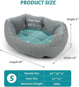 img 3 attached to 🐱 Comfy and Durable FURTIME Cat Bed: Machine Washable, Flannel Material, Non-Slip Bottom (20"x18"x6")