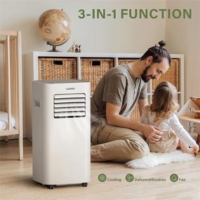 img 3 attached to Waykar 3-in-1 Portable Air Conditioner 10,000 BTU with Dehumidifier and Fan Mode for Home, Kitchen, RV, Bedroom - Suitable for Rooms up to 300 Sq.Ft