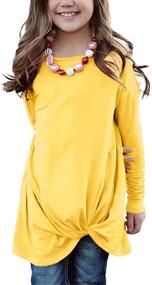 img 4 attached to 👚 GOSOPIN Yellow Casual Sleeve T-Shirts for Girls - Tops, Tees, and Blouses