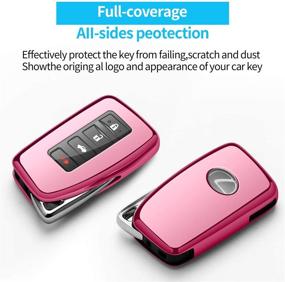 img 2 attached to Tukellen For Lexus Key Fob Cover Premium Soft TPU Full Protection Key Shell Key Case Compatible With Lexus ES Is GS NX LS RX RC 300H 350 200T 250 300 F 450H 460 600H Smart Keyless Fob Remote Key-Pink