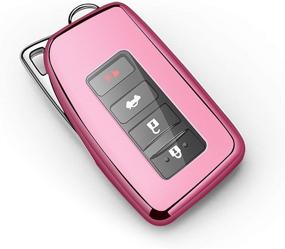 img 4 attached to Tukellen For Lexus Key Fob Cover Premium Soft TPU Full Protection Key Shell Key Case Compatible With Lexus ES Is GS NX LS RX RC 300H 350 200T 250 300 F 450H 460 600H Smart Keyless Fob Remote Key-Pink