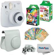 📸 fujifilm instax mini 9 instant film camera (smokey white) bundle with twin pack films, rainbow film, case, and accessory kit logo