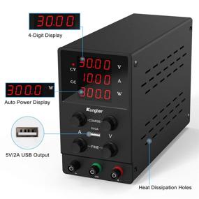 img 2 attached to 💡 Kungber DC Power Supply Variable: 30V 10A, Adjustable Bench Linear Power with 4-Digit LED Display and USB Output