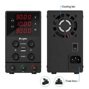 img 1 attached to 💡 Kungber DC Power Supply Variable: 30V 10A, Adjustable Bench Linear Power with 4-Digit LED Display and USB Output