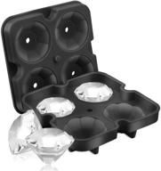 🍸 sawnzc diamond ice cube trays: reusable silicone molds with lid for whiskey cocktails, easy release stackable design, funnel included logo