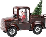 🎅 mesmerizing led snow globe santa claus truck: sparkling christmas home décor and festive gift логотип