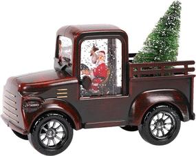img 4 attached to 🎅 Mesmerizing LED Snow Globe Santa Claus Truck: Sparkling Christmas Home Décor and Festive Gift