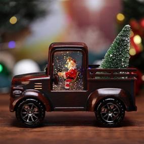 img 3 attached to 🎅 Mesmerizing LED Snow Globe Santa Claus Truck: Sparkling Christmas Home Décor and Festive Gift