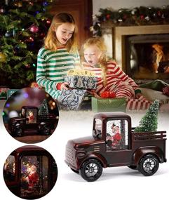 img 2 attached to 🎅 Mesmerizing LED Snow Globe Santa Claus Truck: Sparkling Christmas Home Décor and Festive Gift