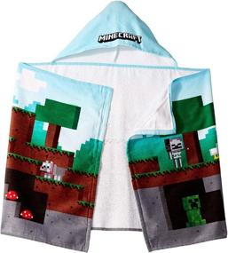 img 1 attached to 🏊 Jay Franco Minecraft Overworld Adventure Hooded Towel for Bath, Pool, and Beach - Blue