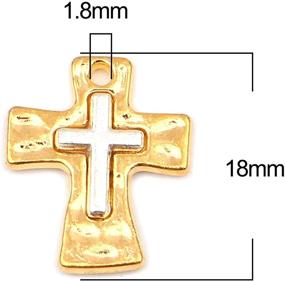 img 2 attached to 🔨 JGFinds Cross Charm Pendants - Set of 10, 0.75 Inch in Silver and Gold Tone, Vintage Hammered Design, Crafting Supplies for DIY Jewelry Making