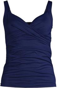 img 1 attached to 👙 Lands' End Women's Underwire Wrap Tankini Swimsuit Top