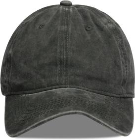 img 3 attached to 🧢 Retro Unisex Dad Hat – Vintage Washed Baseball Cap, 100% Cotton, Adjustable Size, Classic Low Profile, Plain Design