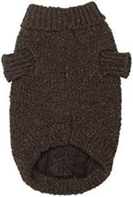 img 3 attached to XX-Small Brown Zack & Zoey Marled Yarn Basic Knit Dog Sweater