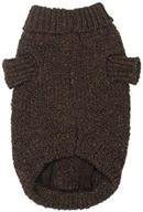 xx-small brown zack & zoey marled yarn basic knit dog sweater логотип