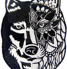 img 3 attached to ZEGINs Sunflower Tribal Wolf Patch: 🌻 Stunning Iron On Sew On Embroidered Badge