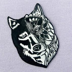 img 1 attached to ZEGINs Sunflower Tribal Wolf Patch: 🌻 Stunning Iron On Sew On Embroidered Badge