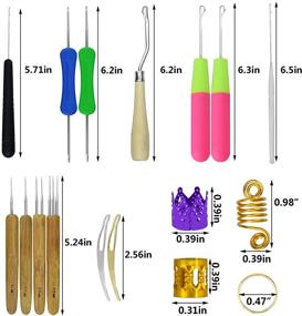 img 3 attached to 💇 Upgrade Your Hair Styling Game with our 108 PCS Dreadlock Crochet Hook Set: The Ultimate Hair Locking Tool with Soft Rubber Grip for Braid Hair Decoration Accessories