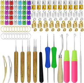 img 4 attached to 💇 Upgrade Your Hair Styling Game with our 108 PCS Dreadlock Crochet Hook Set: The Ultimate Hair Locking Tool with Soft Rubber Grip for Braid Hair Decoration Accessories