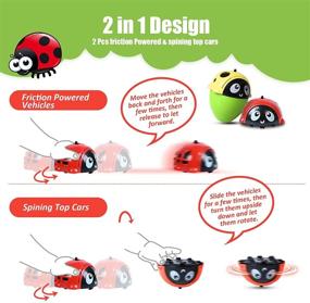 img 2 attached to 🚗 joypath Animal Pull Back Cars for Toddlers: 360° Rotating Spinning Top Cars Toy Set | Friction Powered Vehicles for 2-4 Years Old Boys & Girls (4 Packs)