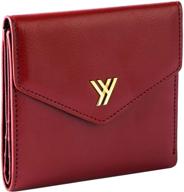 👛 ybonne women's small compact bifold pocket wallet: genuine leather (red) – stylish and practical logo