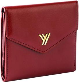 img 4 attached to 👛 YBONNE Women's Small Compact Bifold Pocket Wallet: Genuine Leather (Red) – Stylish and Practical