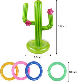 img 2 attached to 🌵 Ultimate Fun with UNIME Inflatable Cactus Ring Toss Game: Perfect for Fiesta & Pool Parties!