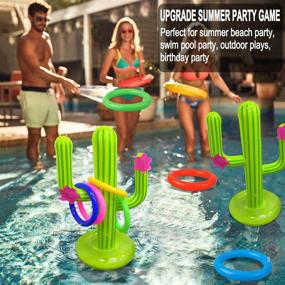 img 1 attached to 🌵 Ultimate Fun with UNIME Inflatable Cactus Ring Toss Game: Perfect for Fiesta & Pool Parties!