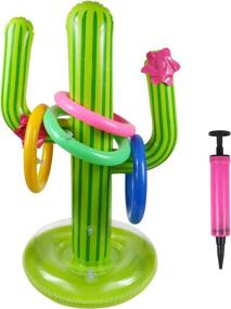 img 4 attached to 🌵 Ultimate Fun with UNIME Inflatable Cactus Ring Toss Game: Perfect for Fiesta & Pool Parties!