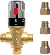 🔥 premium thermostatic mixing valve - 1/2 npt male connections, brass construction логотип